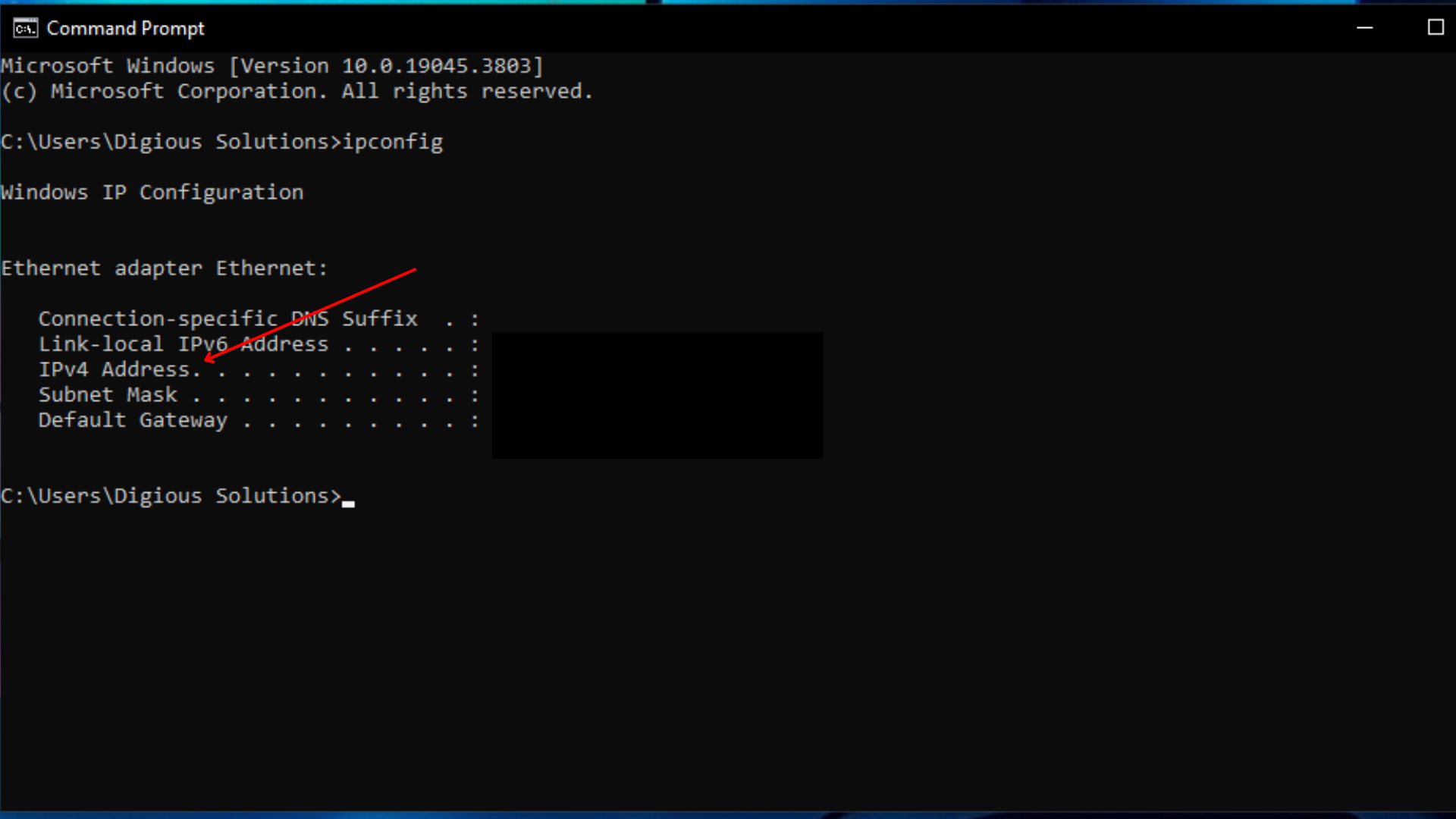 The image shows a Windows Command Prompt window